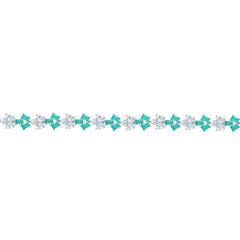 Asfour Creations Tennis Bracelet With Turquoise Decorative Design In 925 Sterling Silver – BD0345-WLZ