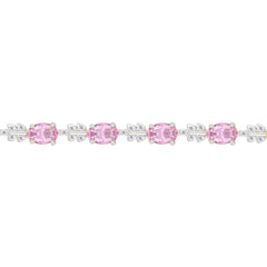 Asfour Creations Tennis Bracelet With Rose Oval Design In 925 Sterling Silver – BD0347-O