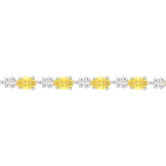 Asfour Creations Tennis Bracelet With Yellow Oval Design In 925 Sterling Silver – BD0347-Y