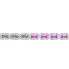 Asfour Creations Tennis Bracelet With Multicolor Zircon Stones In 925 Sterling Silver – BD0355-K