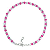 Asfour Crystal Tennis Bracelet With Turquoise Pear & Emerald Zircon In 925 Sterling Silver