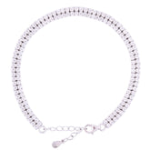 Asfour Crystal Tennis Bracelet With Turquoise Pear & Emerald Zircon In 925 Sterling Silver