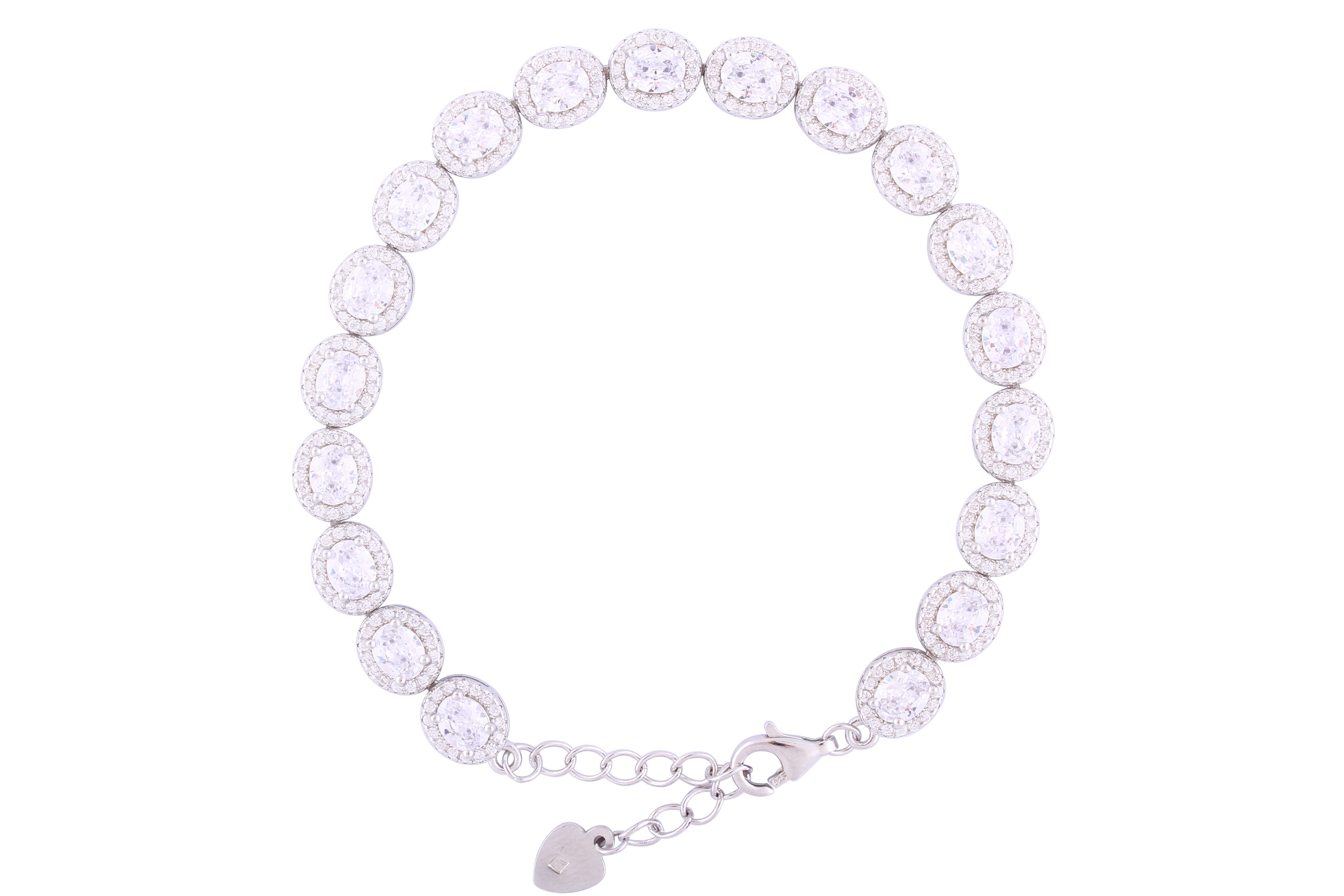 Asfour Crystal Tennis Bracelet With Turquoise Pear & Emerald Zircon In 925 Sterling Silver