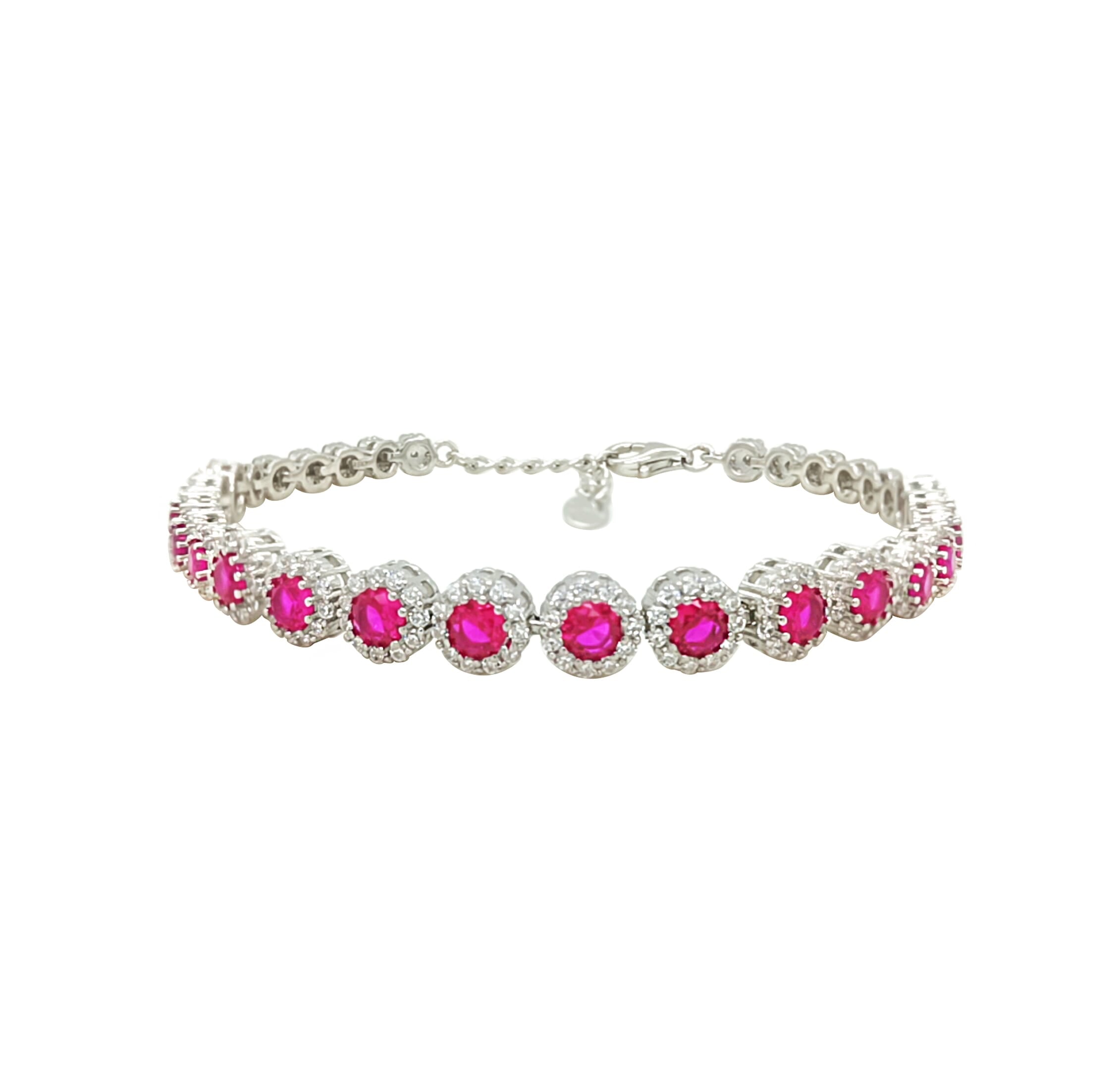 Asfour Crystal Tennis Bracelet With Turquoise Pear & Emerald Zircon In 925 Sterling Silver