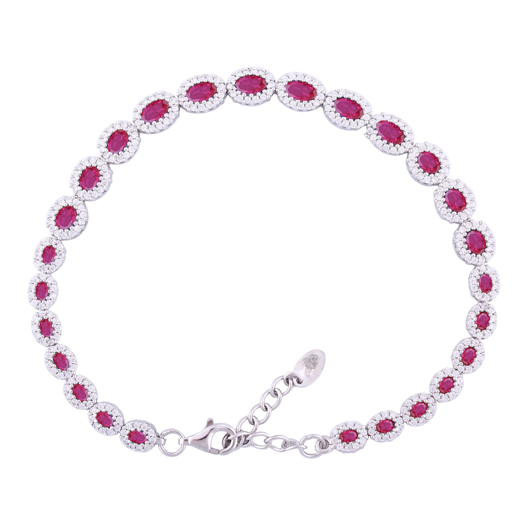 Asfour Crystal Tennis Bracelet With Turquoise Pear & Emerald Zircon In 925 Sterling Silver