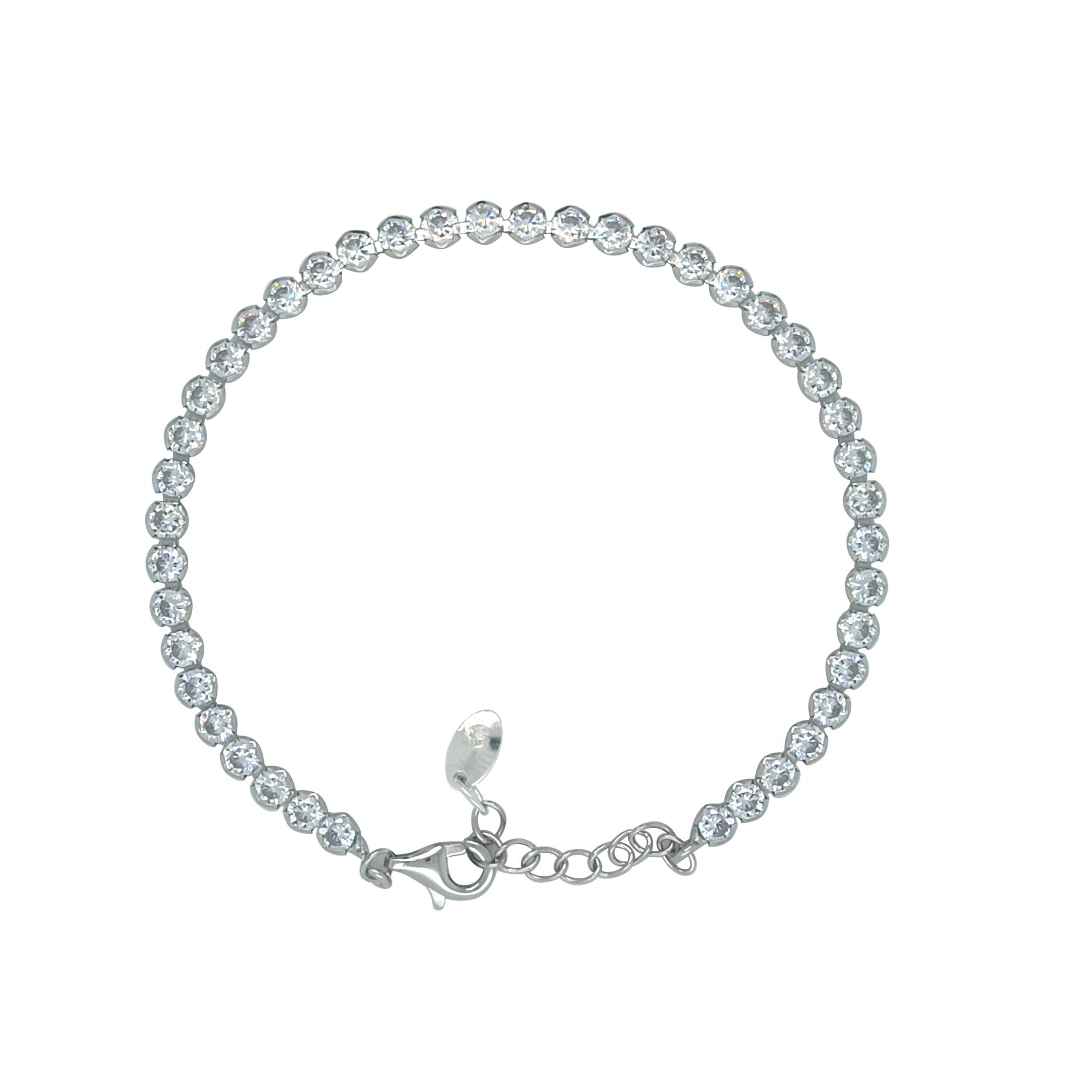 Asfour Crystal Tennis Bracelet With Turquoise Pear & Emerald Zircon In 925 Sterling Silver