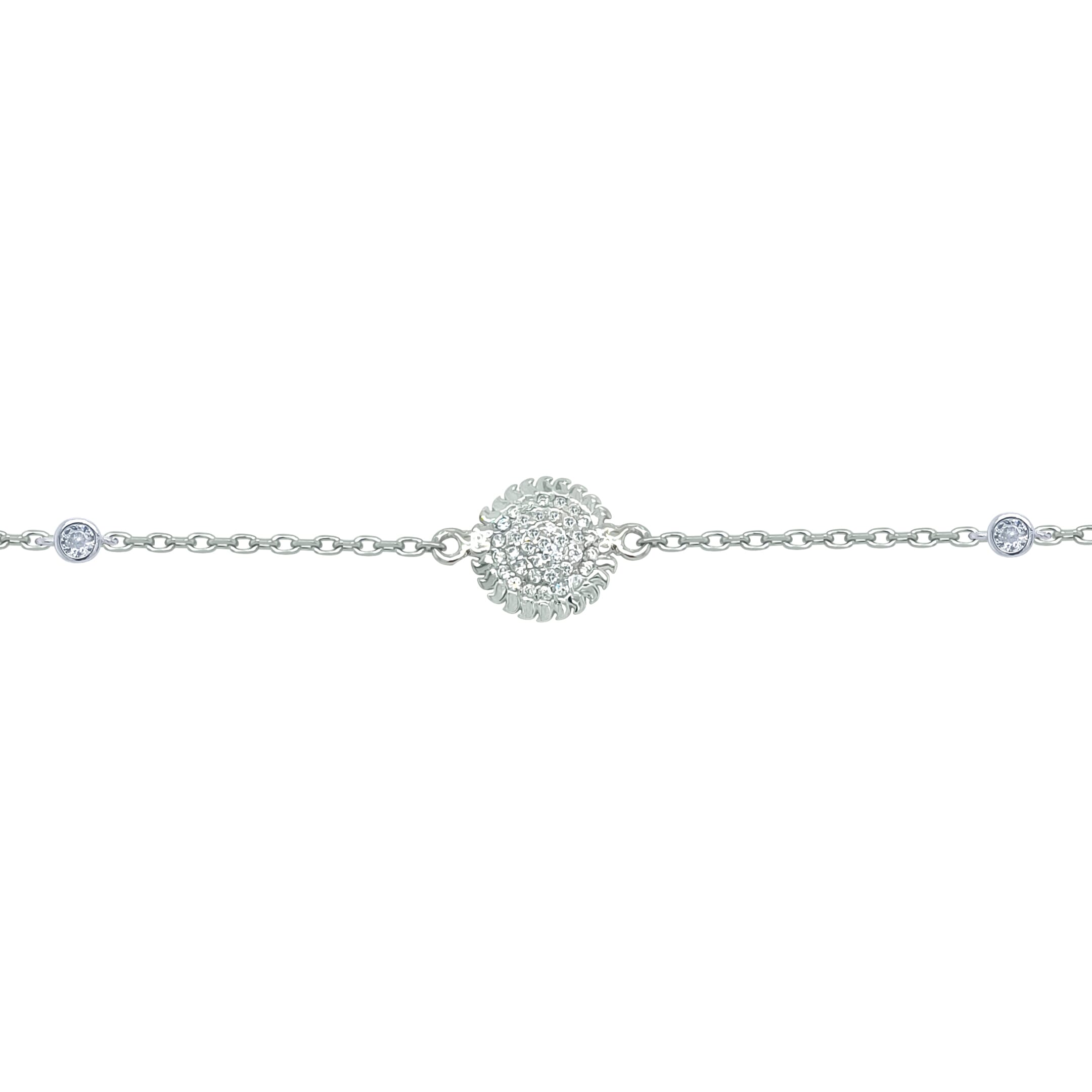 Asfour Crystal Tennis Bracelet With Turquoise Pear & Emerald Zircon In 925 Sterling Silver