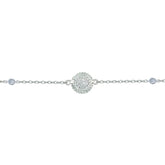 Asfour Crystal Tennis Bracelet With Turquoise Pear & Emerald Zircon In 925 Sterling Silver