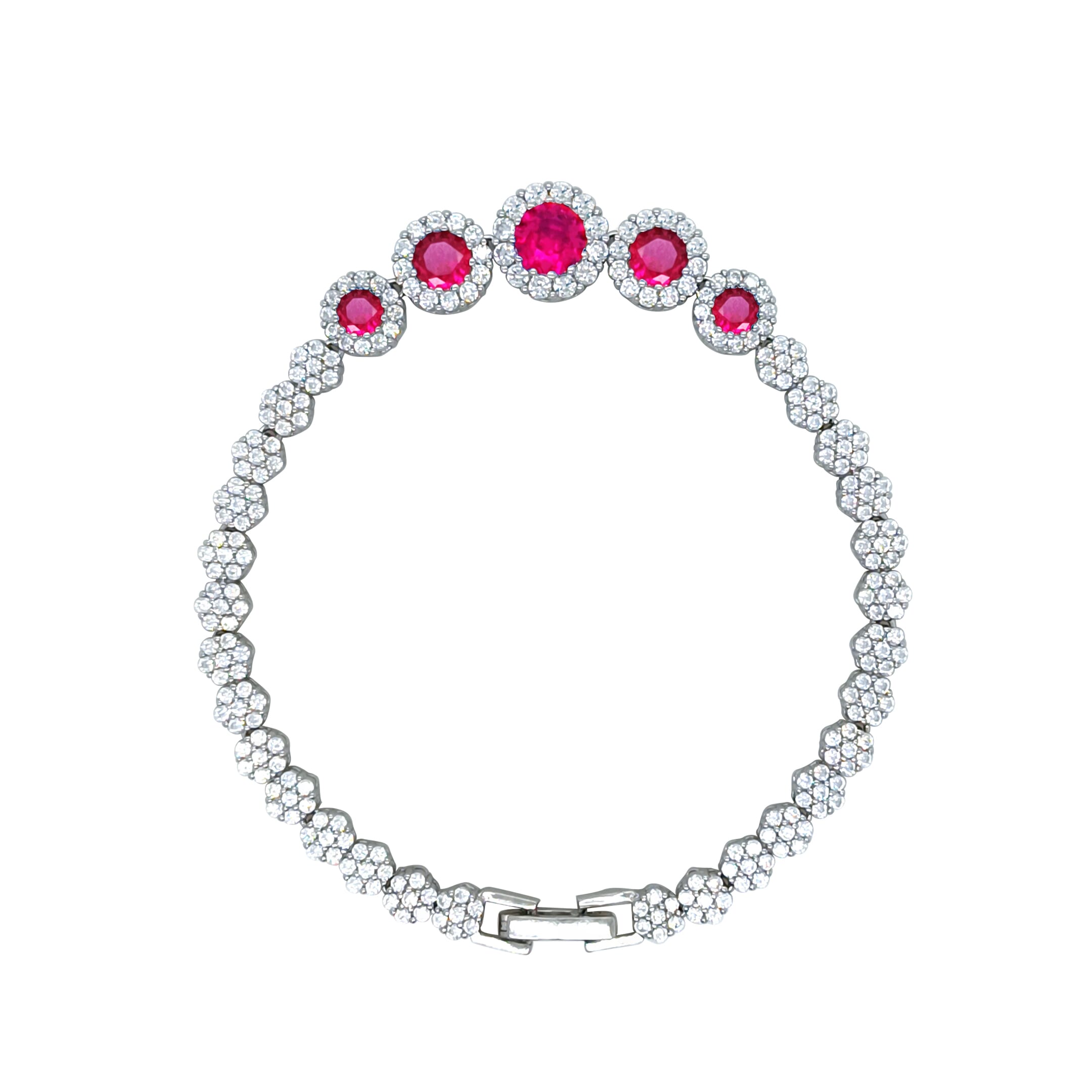 Asfour Crystal Tennis Bracelet With Turquoise Pear & Emerald Zircon In 925 Sterling Silver