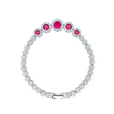 Asfour Crystal Tennis Bracelet With Turquoise Pear & Emerald Zircon In 925 Sterling Silver