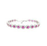 Asfour Crystal Tennis Bracelet With Turquoise Pear & Emerald Zircon In 925 Sterling Silver