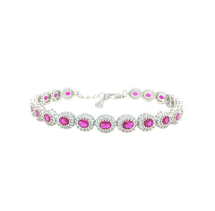 Asfour Crystal Tennis Bracelet With Turquoise Pear & Emerald Zircon In 925 Sterling Silver