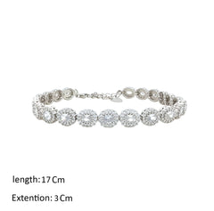 Asfour Creations Tennis Bracelet With Zircon Oval Design In 925 Sterling Silver – BM0065