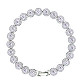 Asfour Crystal Tennis Bracelet With Turquoise Pear & Emerald Zircon In 925 Sterling Silver