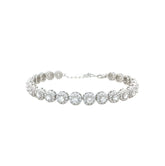 Asfour Crystal Tennis Bracelet With Turquoise Pear & Emerald Zircon In 925 Sterling Silver