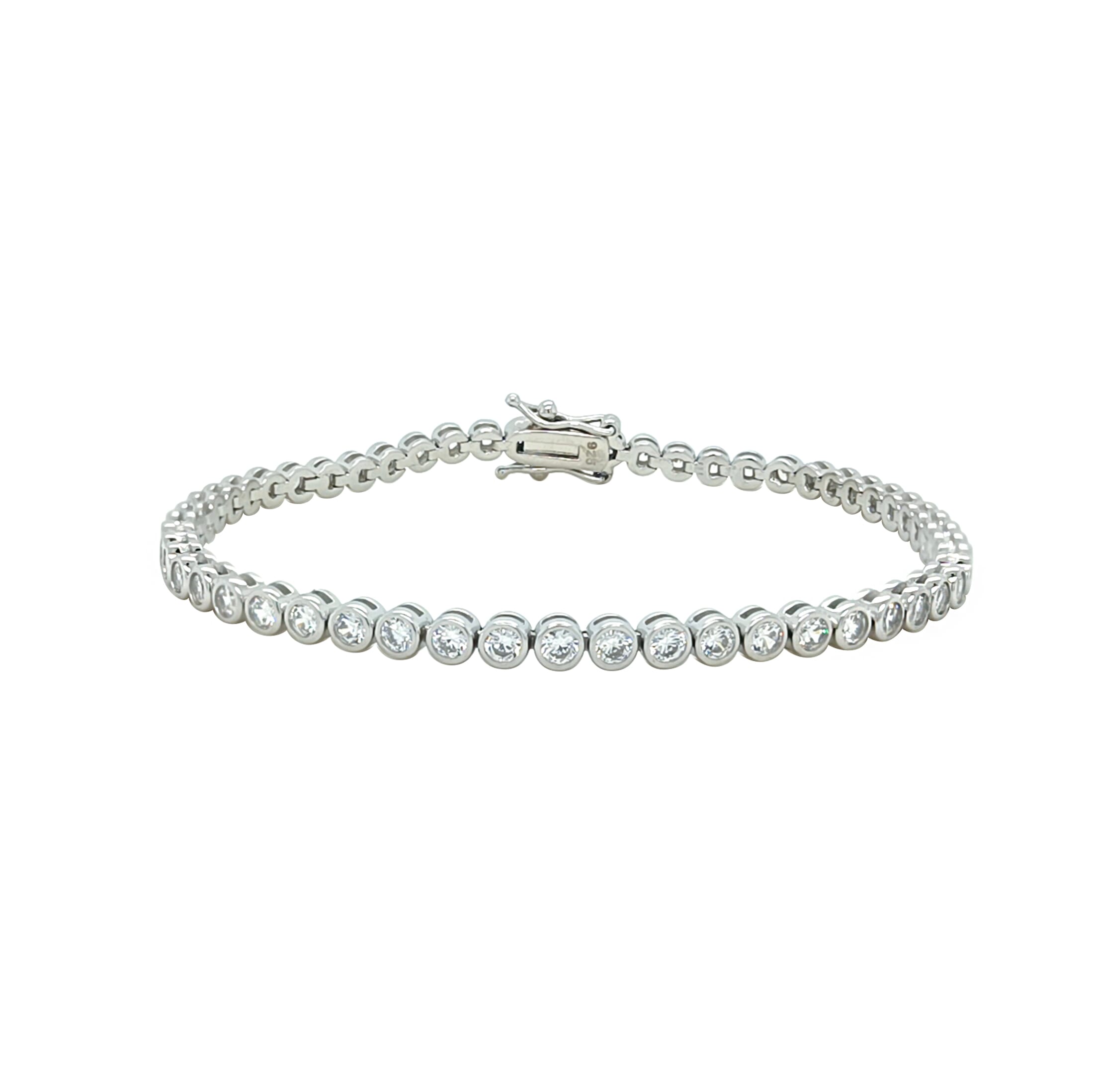 Asfour Crystal Tennis Bracelet With Turquoise Pear & Emerald Zircon In 925 Sterling Silver