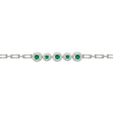 Asfour Crystal Tennis Bracelet With Turquoise Pear & Emerald Zircon In 925 Sterling Silver