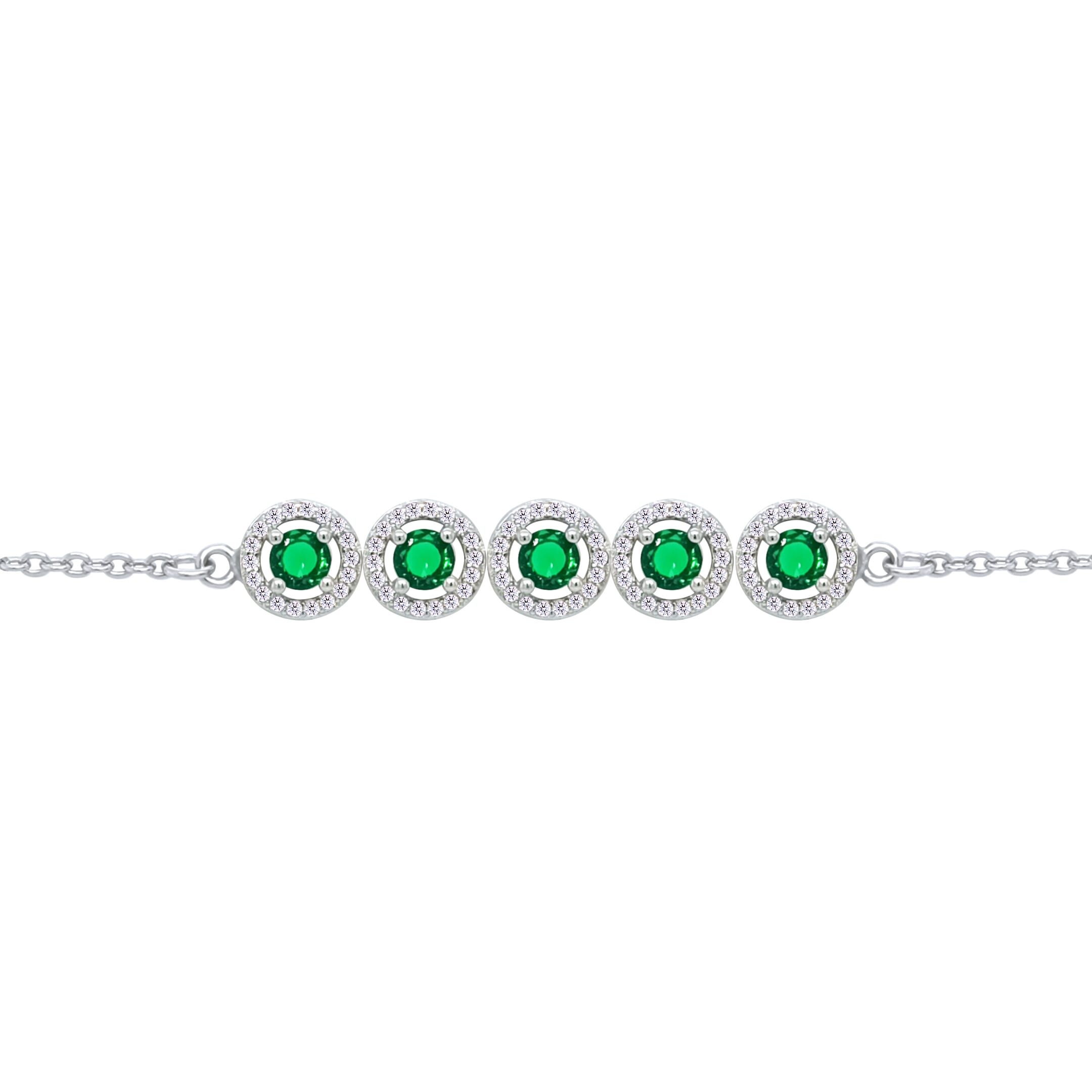 Asfour Crystal Tennis Bracelet With Turquoise Pear & Emerald Zircon In 925 Sterling Silver