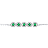 Asfour Crystal Tennis Bracelet With Turquoise Pear & Emerald Zircon In 925 Sterling Silver
