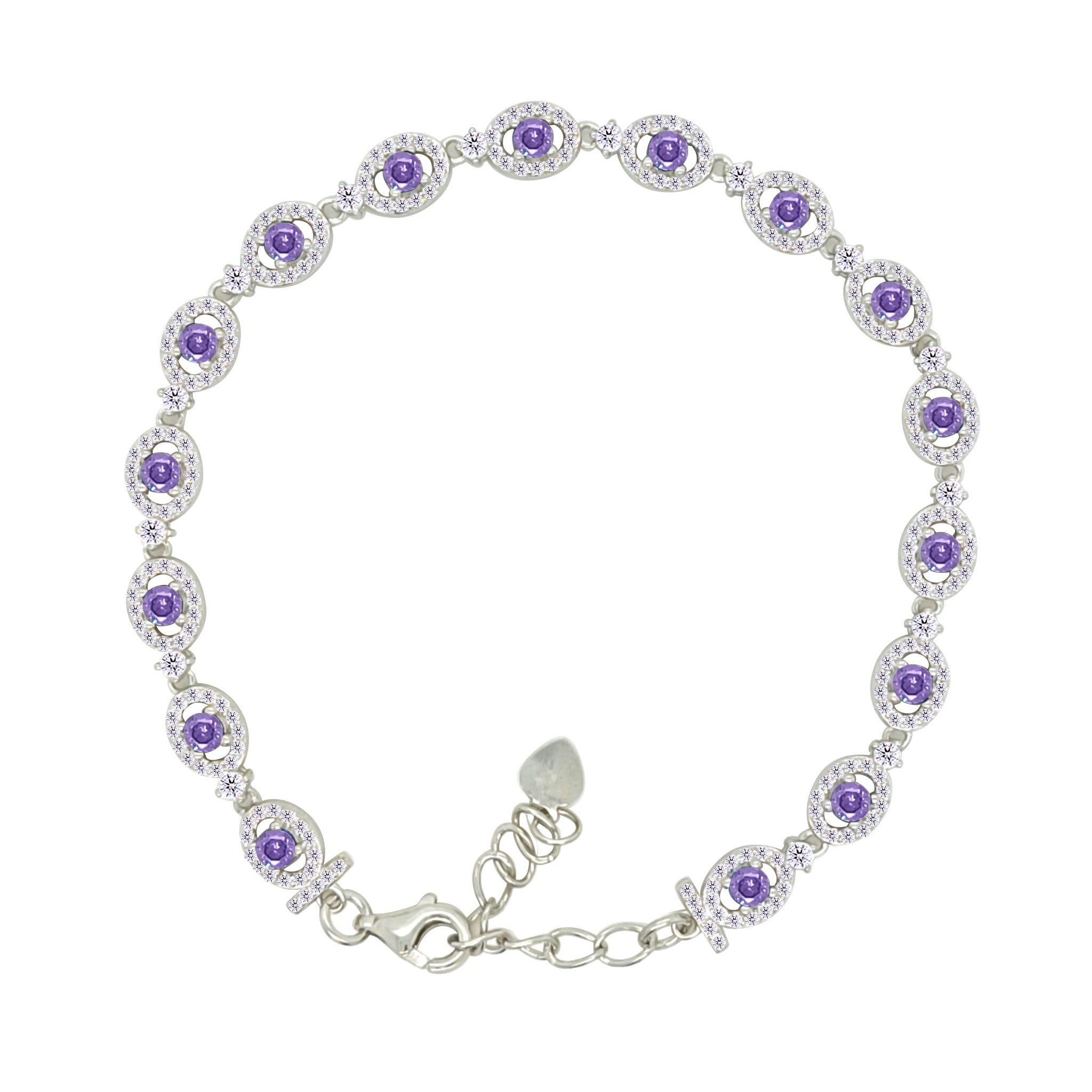 Asfour Crystal Tennis Bracelet With Turquoise Pear & Emerald Zircon In 925 Sterling Silver