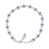 Asfour Crystal Tennis Bracelet With Turquoise Pear & Emerald Zircon In 925 Sterling Silver