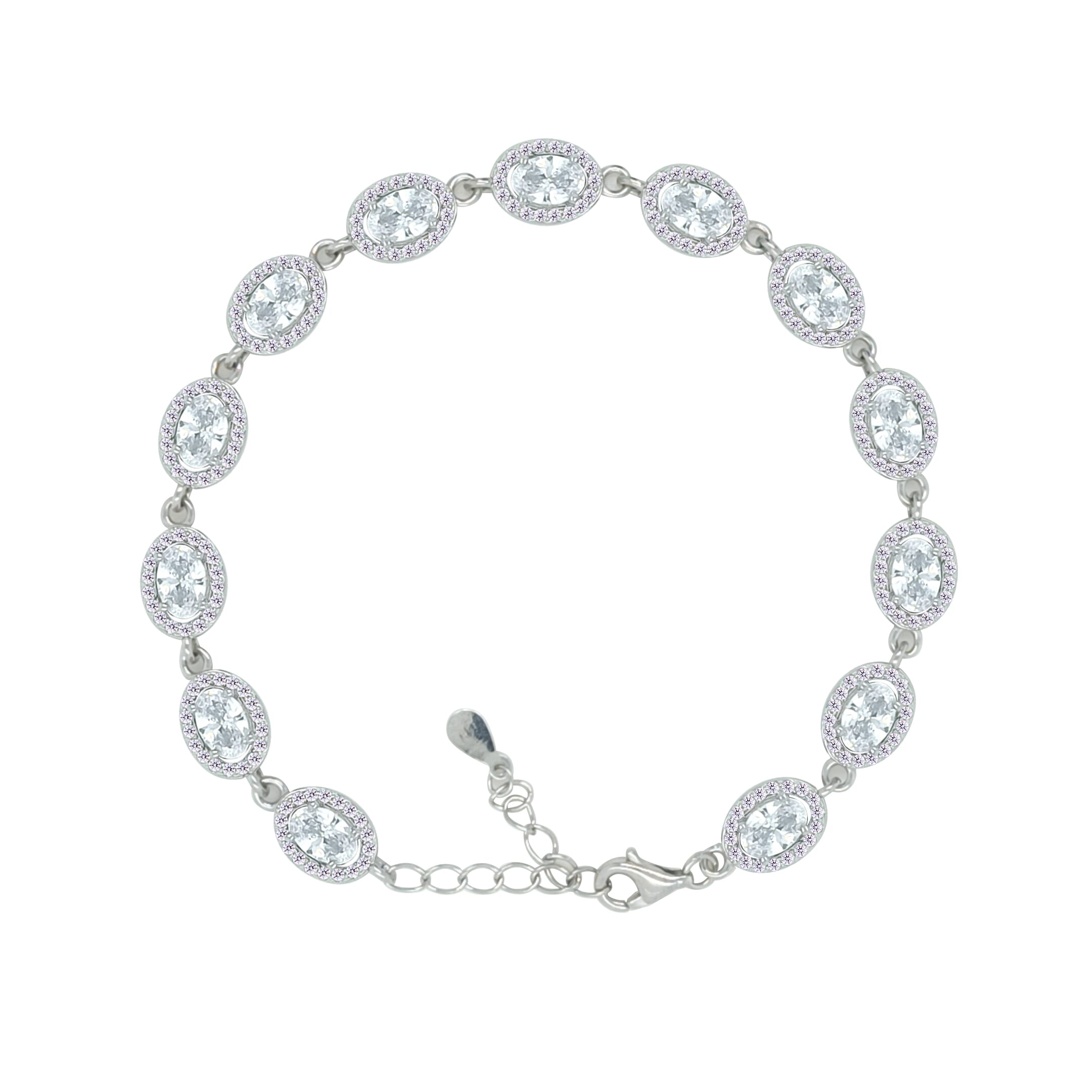 Asfour Crystal Tennis Bracelet With Turquoise Pear & Emerald Zircon In 925 Sterling Silver