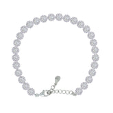 Asfour Crystal Tennis Bracelet With Turquoise Pear & Emerald Zircon In 925 Sterling Silver