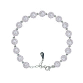 Asfour Crystal Tennis Bracelet With Turquoise Pear & Emerald Zircon In 925 Sterling Silver