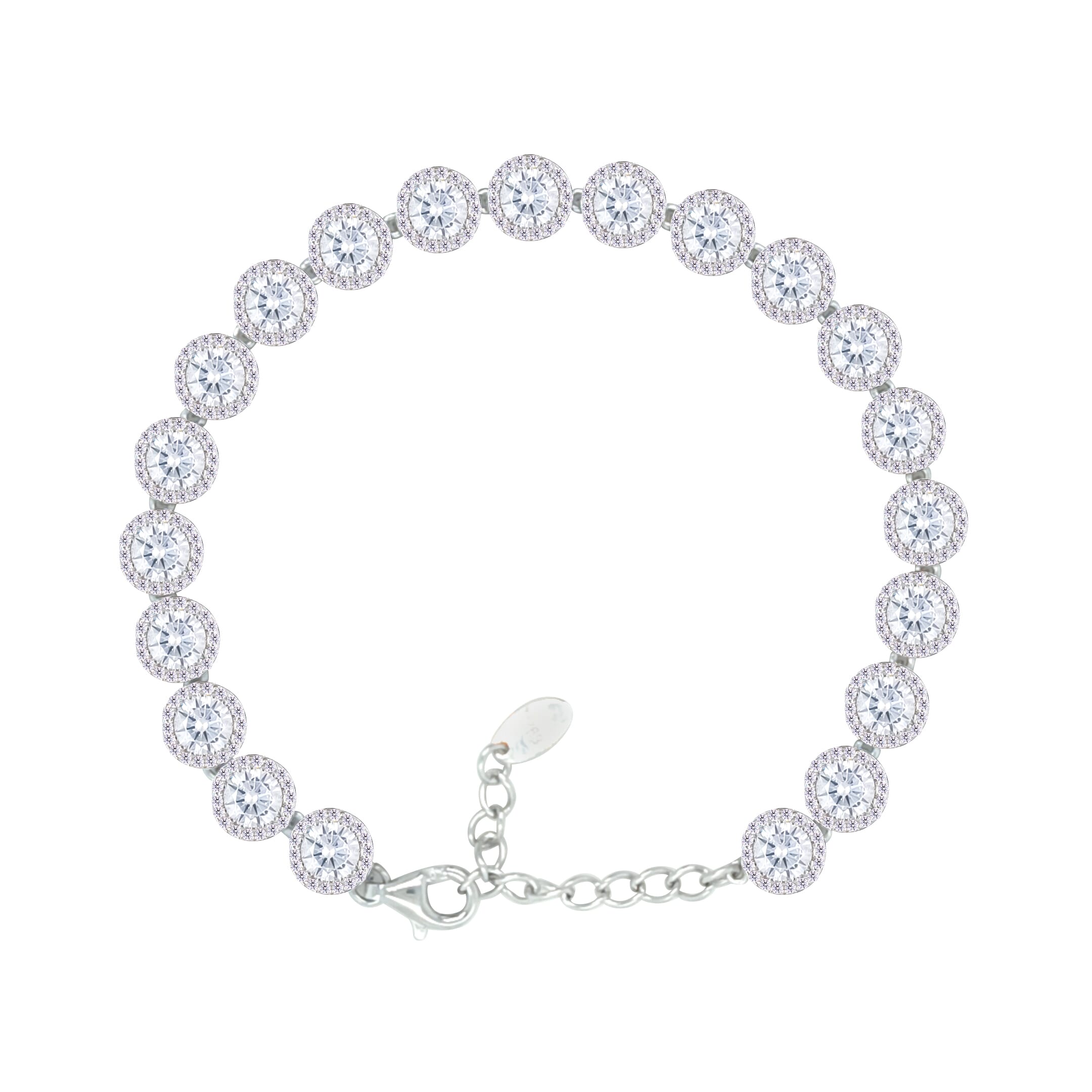 Asfour Crystal Tennis Bracelet With Turquoise Pear & Emerald Zircon In 925 Sterling Silver