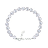 Asfour Crystal Tennis Bracelet With Turquoise Pear & Emerald Zircon In 925 Sterling Silver