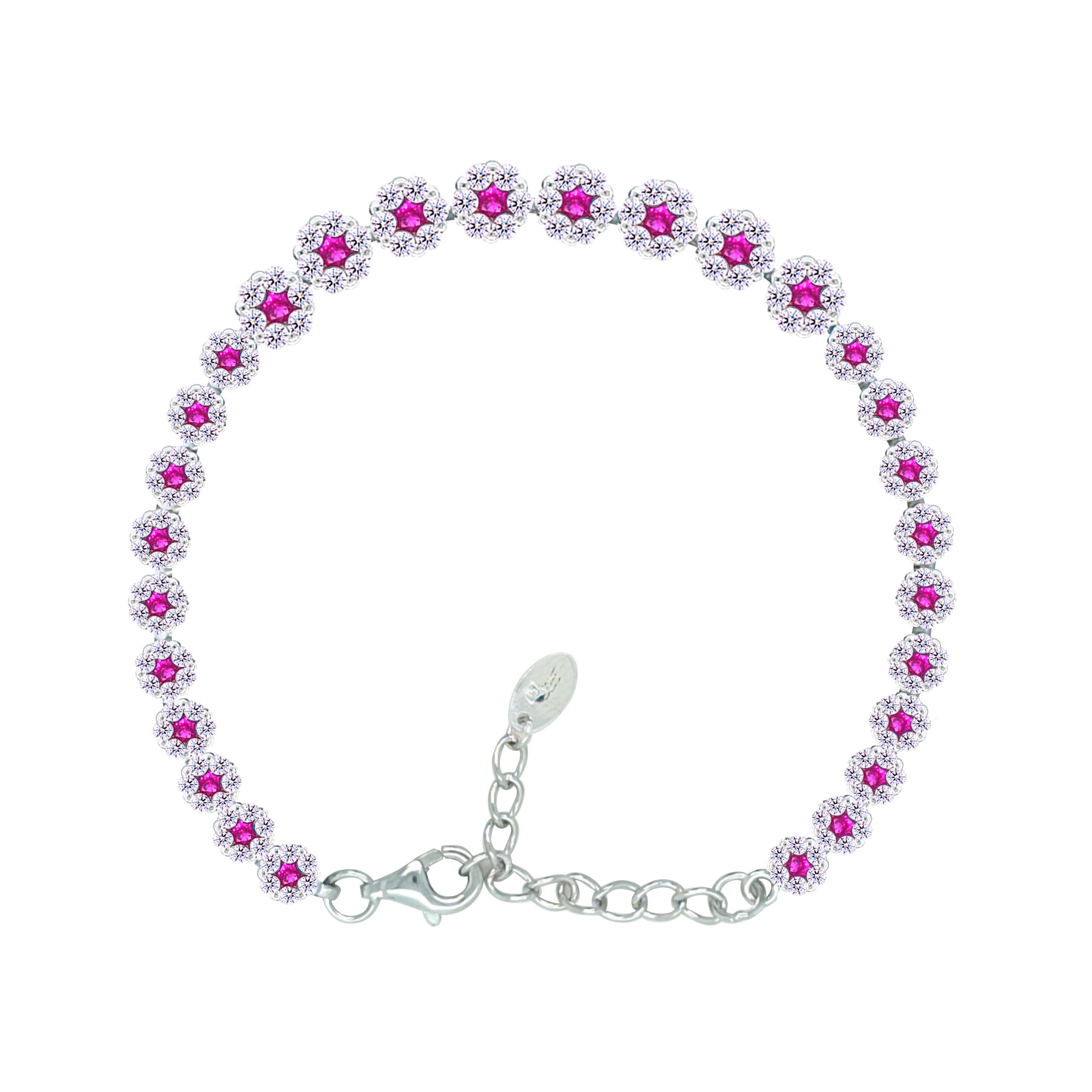 Asfour Crystal Tennis Bracelet With Turquoise Pear & Emerald Zircon In 925 Sterling Silver