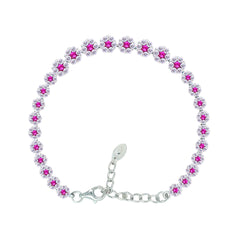 Asfour Crystal Tennis Bracelet With Turquoise Pear & Emerald Zircon In 925 Sterling Silver
