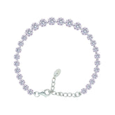 Asfour Crystal Tennis Bracelet With Turquoise Pear & Emerald Zircon In 925 Sterling Silver