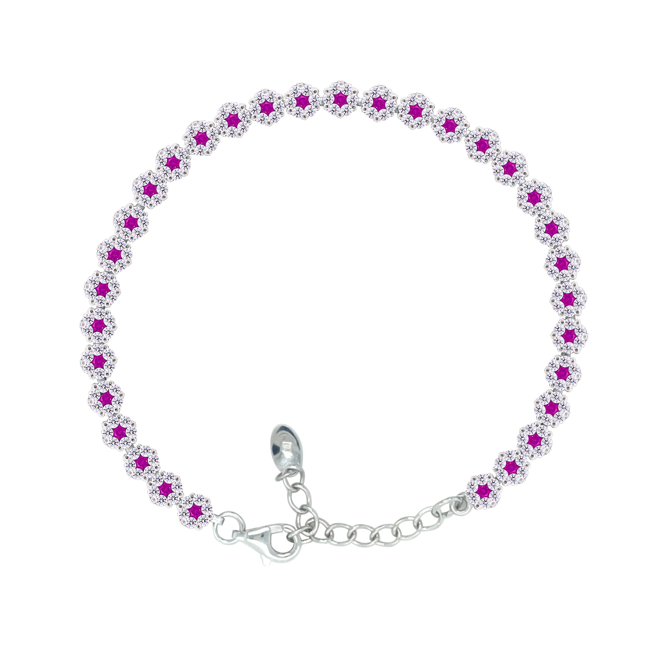 Asfour Crystal Tennis Bracelet With Turquoise Pear & Emerald Zircon In 925 Sterling Silver