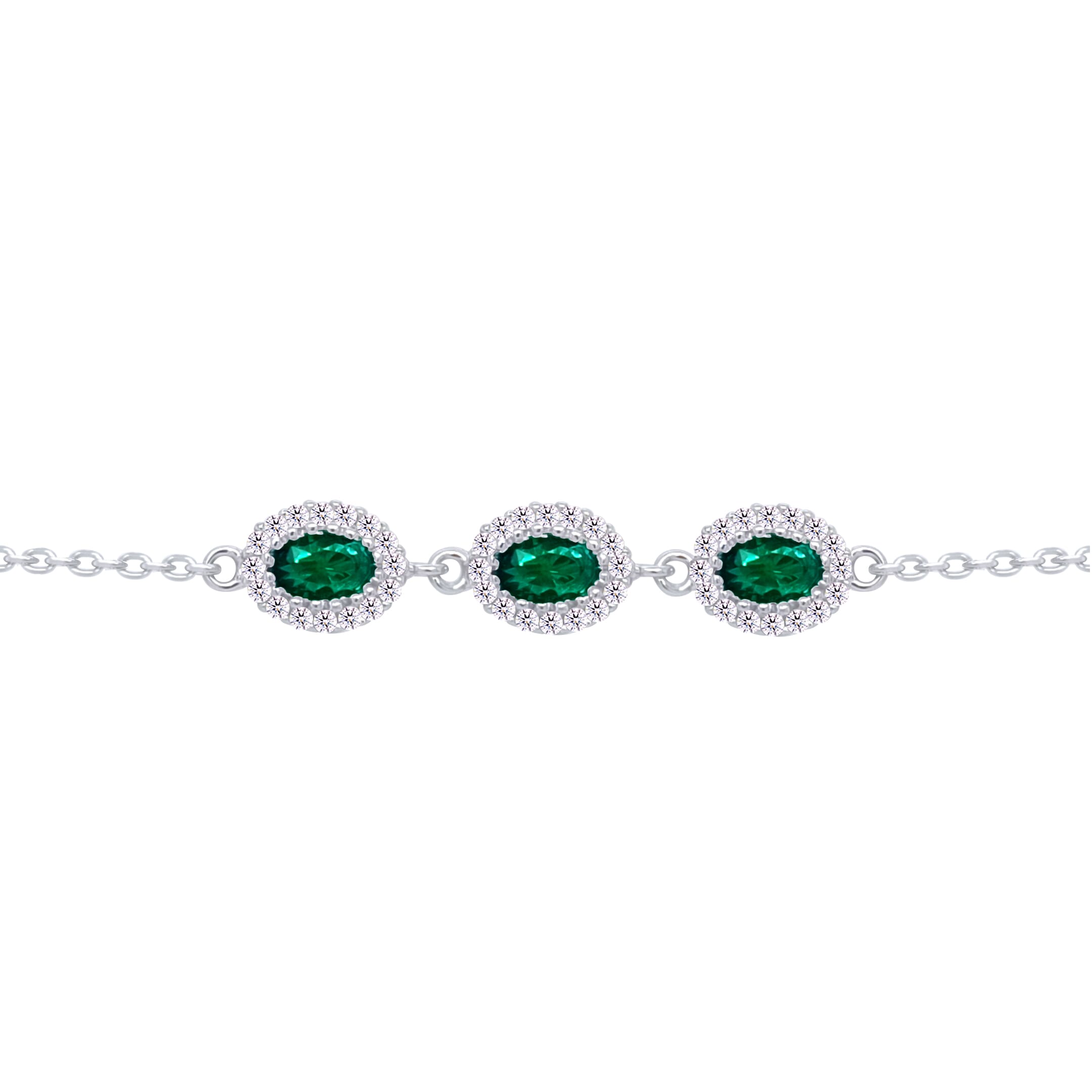 Asfour Crystal Tennis Bracelet With Turquoise Pear & Emerald Zircon In 925 Sterling Silver