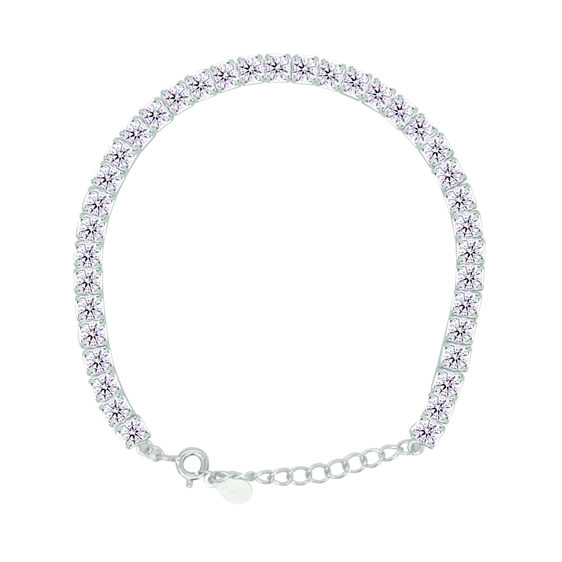 Asfour Crystal Tennis Bracelet With Turquoise Pear & Emerald Zircon In 925 Sterling Silver