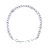 Asfour Crystal Tennis Bracelet With Turquoise Pear & Emerald Zircon In 925 Sterling Silver