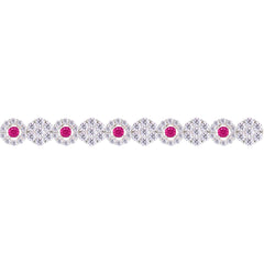 Asfour Crystal Tennis Bracelet With Turquoise Pear & Emerald Zircon In 925 Sterling Silver