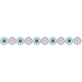 Asfour Crystal Tennis Bracelet With Turquoise Pear & Emerald Zircon In 925 Sterling Silver