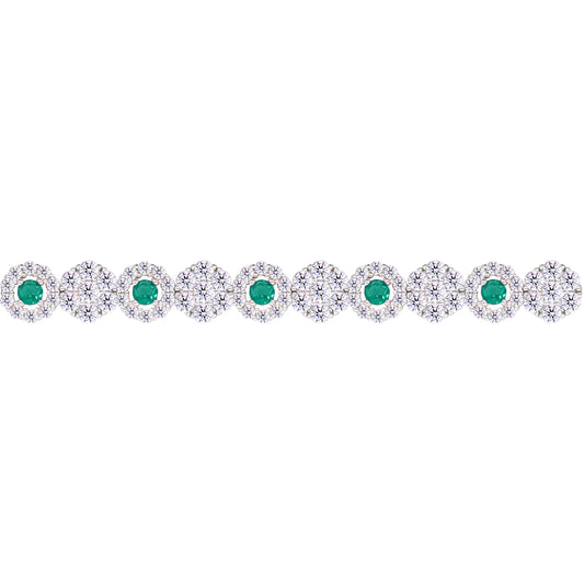 Asfour Crystal Tennis Bracelet With Turquoise Pear & Emerald Zircon In 925 Sterling Silver