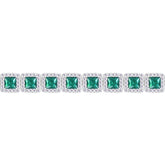 Asfour Crystal Tennis Bracelet With Turquoise Pear & Emerald Zircon In 925 Sterling Silver