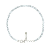 Asfour Crystal Tennis Bracelet With Turquoise Pear & Emerald Zircon In 925 Sterling Silver