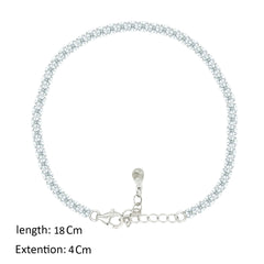 Asfour Crystal Tennis Bracelet With Round Design In 925 Sterling Silver-BM0132