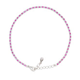 Asfour Crystal Tennis Bracelet With Turquoise Pear & Emerald Zircon In 925 Sterling Silver