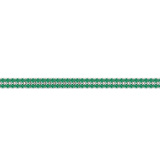 Asfour Crystal Tennis Bracelet With Turquoise Pear & Emerald Zircon In 925 Sterling Silver