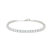 Asfour Crystal Tennis Bracelet With Turquoise Pear & Emerald Zircon In 925 Sterling Silver