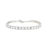 Asfour Crystal Tennis Bracelet With Turquoise Pear & Emerald Zircon In 925 Sterling Silver