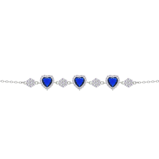 Asfour Crystal Tennis Bracelet With Turquoise Pear & Emerald Zircon In 925 Sterling Silver