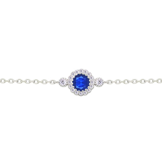 Asfour Crystal Tennis Bracelet With Turquoise Pear & Emerald Zircon In 925 Sterling Silver