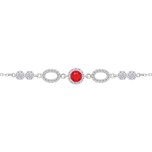 Asfour Crystal Tennis Bracelet With Turquoise Pear & Emerald Zircon In 925 Sterling Silver